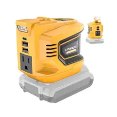 DEWALT - Inversor de potencia de 200 W para baterias 20V con puertos para carga USB C y A