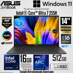 ASUS - Laptop Zenbook UX3405CA-U7512 Intel Core Ultra 7 255H 16GB RAM 512GB SSD 14" WUXGA OLED Táctil