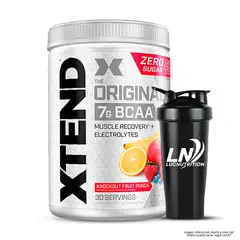 XTEND - 30 serv Aminoácidos - Knockout Fruit Punch + Shaker