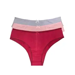 MINTANA - PACK 3 BIKINI CLASICO COLORES ALGODON MUJER