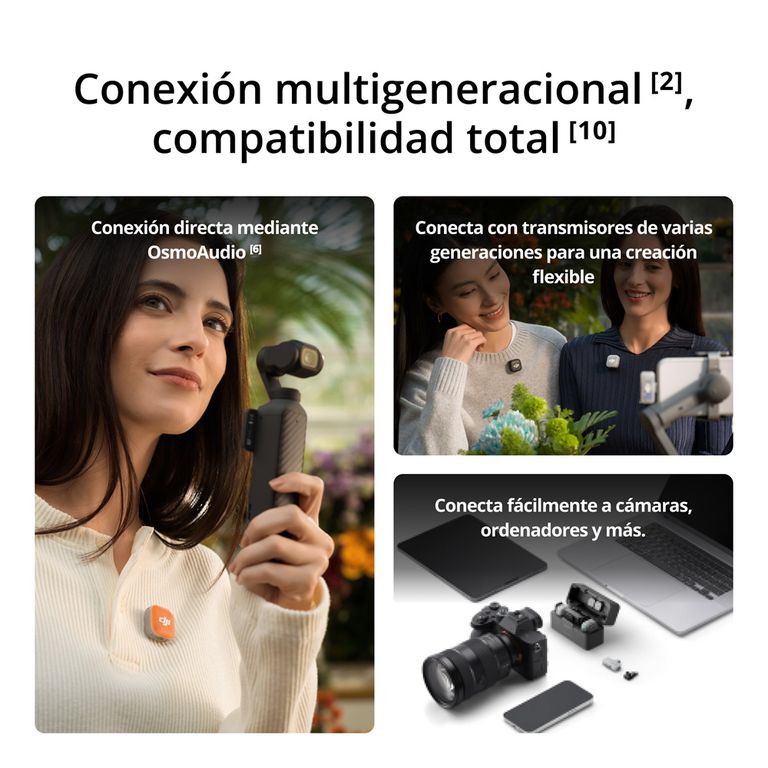 Mic Mini 2 (2 TX + 1 RX + Estuche de carga) Micrófono inalámbrico Lavalier