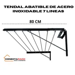 NACIONAL - Tendedero plegable 7 filas negro Acero Inoxidable,