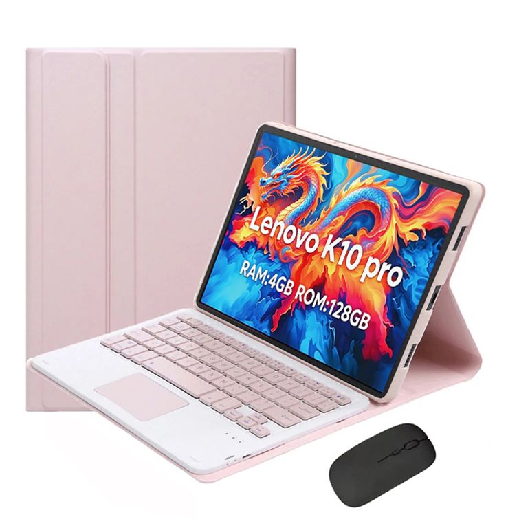 Tablet K10 Pro 4GB+128GB WiFi 10.6 pulgadas y Ratón inalámbrico Bluetooth &Teclado Rosa