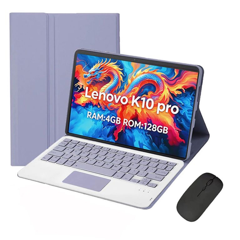 Tablet K10 Pro 4GB+128GB WiFi 10.6 pulgadas y Ratón inalámbrico Bluetooth &Teclado Morado