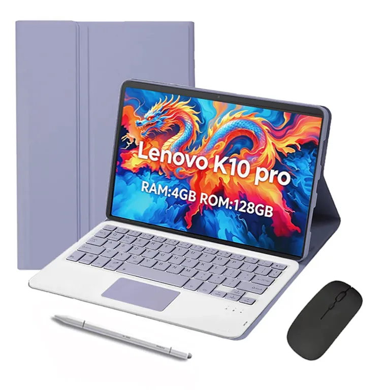 Tablet K10 Pro 4GB+128GB WiFi y Ratón inalámbrico Bluetooth &Teclado & Lápiz - Morado