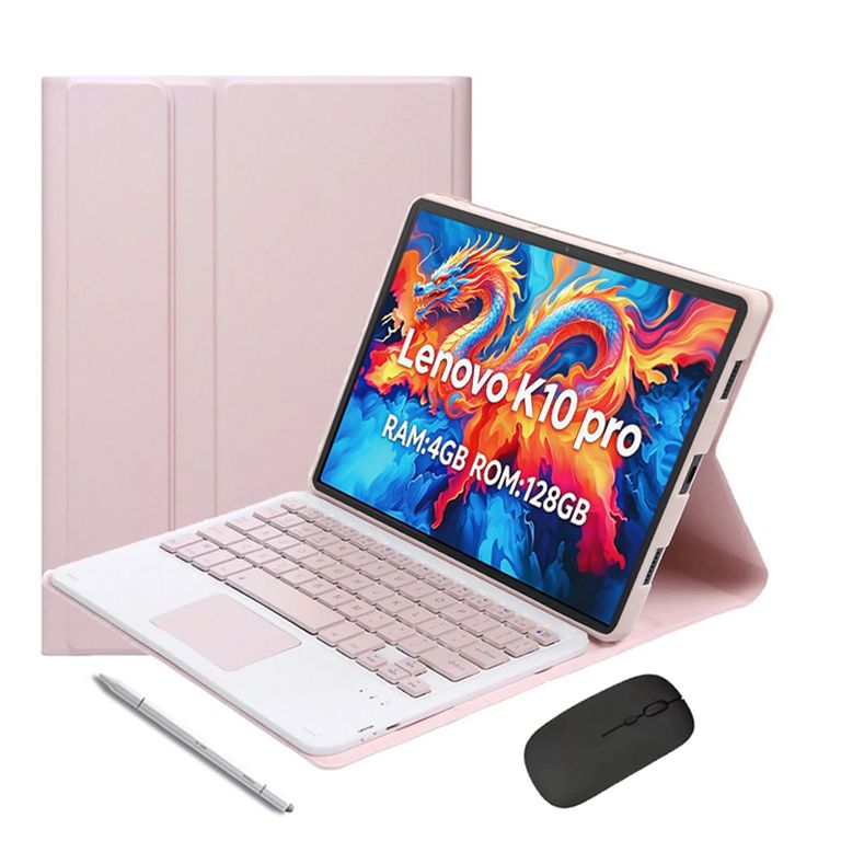 Tablet K10 Pro 4GB+128GB WiFi y Ratón inalámbrico Bluetooth &Teclado & Lápiz -Rosa