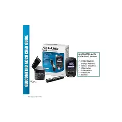 ACCU CHEK - TRIO ACCUCHEK GUIDE MEDIDOR DE GLUCOSA, 10 TIRAS Y 10 LANCETAS