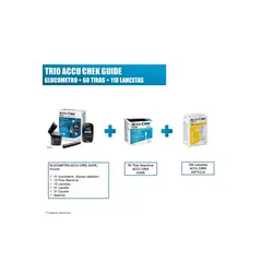 ACCU CHEK - TRIO ACCUCHEK GUIDE MEDIDOR DE GLUCOSA, 60 TIRAS Y 110 LANCETAS