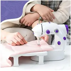 GENERICO - MINI MAQUINA DE COSER PORTATIL CON MESITA Y PEDAL A CORRIENTE O PILA