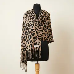 GENERICO - Bufanda Chal Animal Print Marrón