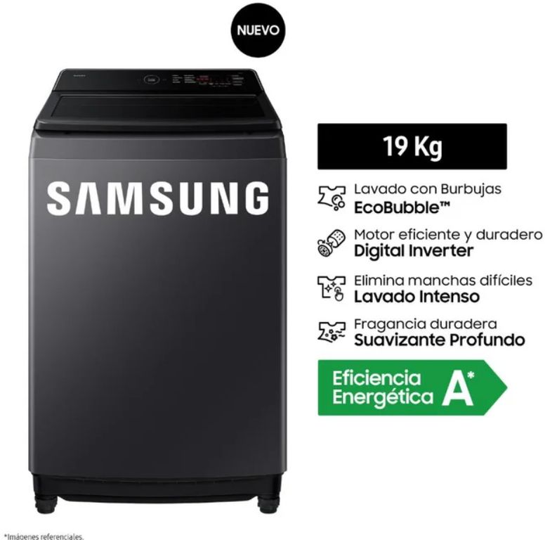 LAVADORA ECOBUBBLE™ 19KG GRIS GRAFITO 19 KG WA40F19E7CPE