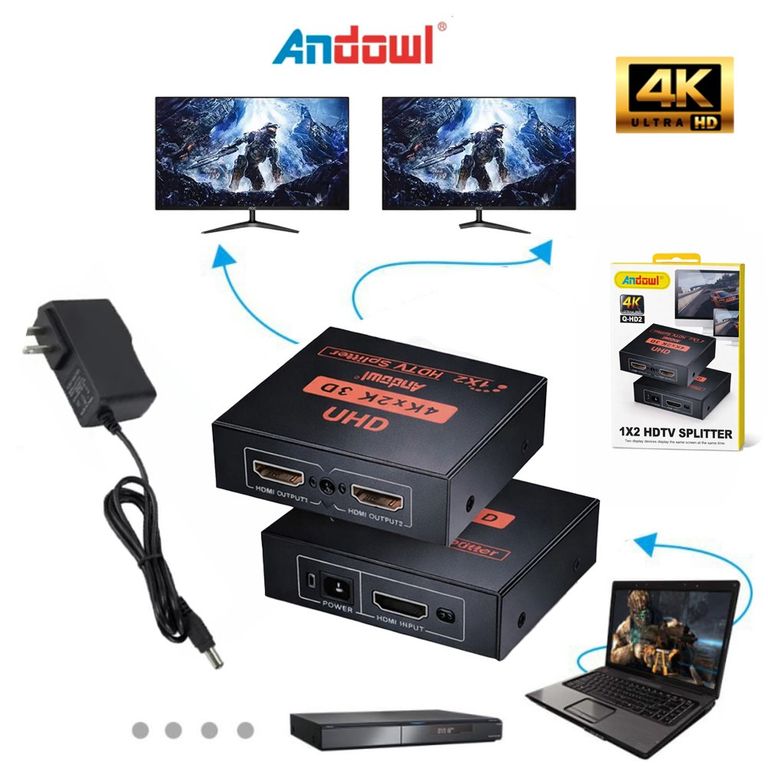 Splitter Divisor HDMI 1x2 Ultra HD 4K 3D ANDOWL
