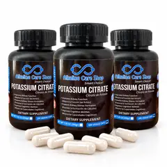 ALKALINE CARE - Citrato de Potasio – 3 Frascos de 100 Cápsulas