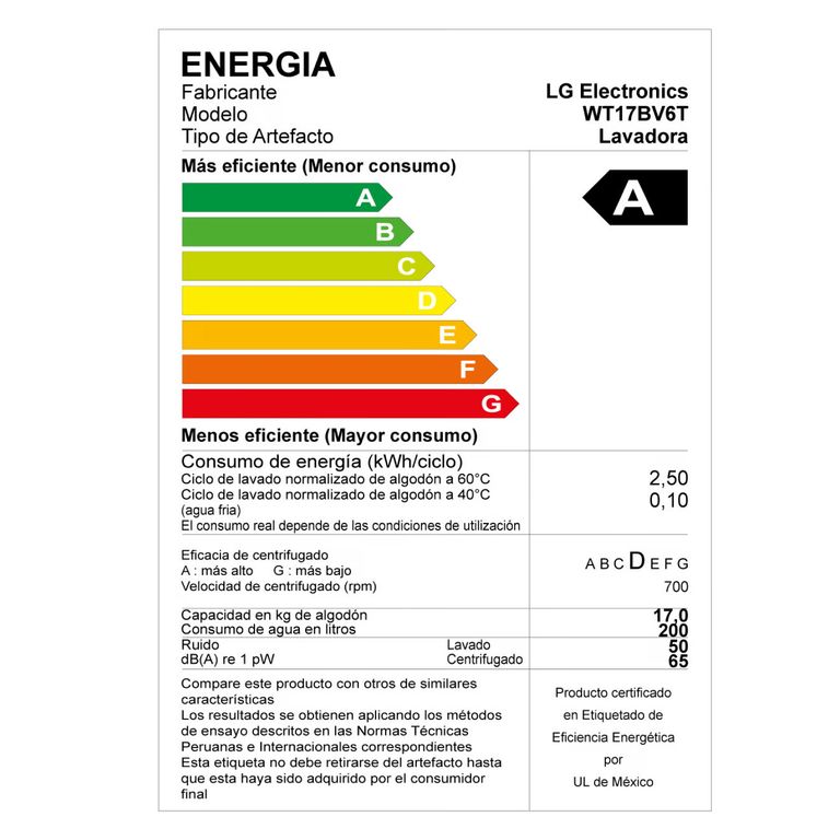 Lavadora WT17BV6 17kg Ai DD Inteligencia Artificial Carga Superior Negro Claro
