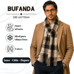 GENERICO - Pashmina Chalina Abrigo Invierno Modelo Maxi Bufanda 185cm x 72cm