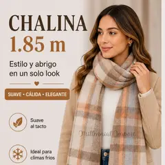 GENERICO - Maxi Bufanda Elegante Chalina Suave Abrigo de Invierno Estilo Moderno