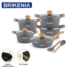 GENERICO - Juego De Ollas Brikenia 10 Piezas Revestimiento antiadherente Color Aleatorio