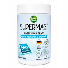 GREEN PLANET - SUPERMAG CITRATO DE MAGNESIO PREMIUM EN POLVO 400G SIN SABOR