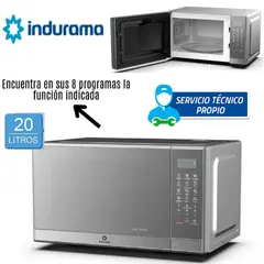 INDURAMA - Horno microondas 20 Litros Multifuncional Espejado MWI-20TCRP
