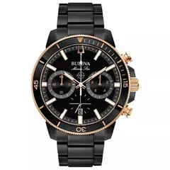 Bulova - Reloj Marine Star black cronografo coles oro rosa