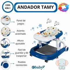 EBABY - ANDADOR CAMINADOR INTERACTIVO CON FRENOS "TAMY" EB430 - 1  - AZUL