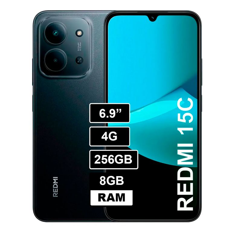 Smartphone Redmi 15C Midnight Black 8Gb 256Gb