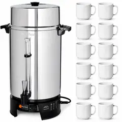 FRITECSA - Cafetera Westbend para Café Pasado De 16.3 litros + 12 Tazas Melamine Thunder Group
