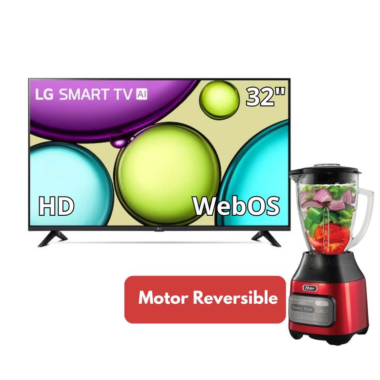 Televisor 32 Pulgadas WebOS HDR10 32LR600BPSC + LICUADORA OSTER 1.5 LT REVERSIBLE BLSTPEG-CRT