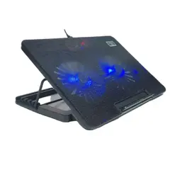 GENERICO - Cooler 2 Ventiladores para Laptop Base Enfriadora Soporta Hasta 17"