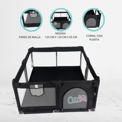 CUZKA - Corral Plegable para Bebé «PETITE» Black
