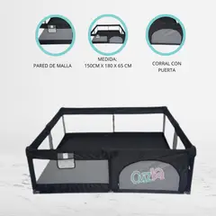 CUZKA - Corral Plegable para Bebé «GIANT» Black