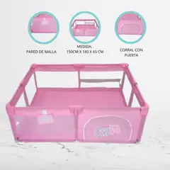 CUZKA - Corral Plegable para Bebé «GIANT» Pink