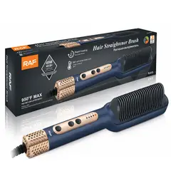 GENERICO - Cepillo Peine Alisador Cabello Material Ceramico color Azul