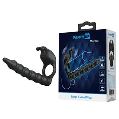 SEX TOY - Party Up Marcus Anillo Vibrador con Plug Anal