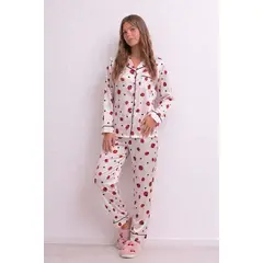 GENERICO - CONJUNTO PIJAMA SATINADA MARIQUITA DE MUJER
