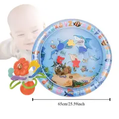 GENERICO - Set Estimulación Sensorial Bebé - Alfombra de Agua 65cm y Sonajero Flor Molar