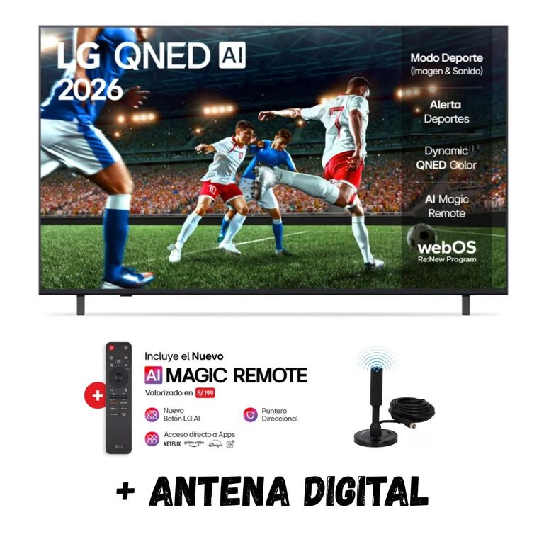Televisor Smart TV 55'' UHD 4K QNED WebOS 55QNED73ASA 2025 + Ant