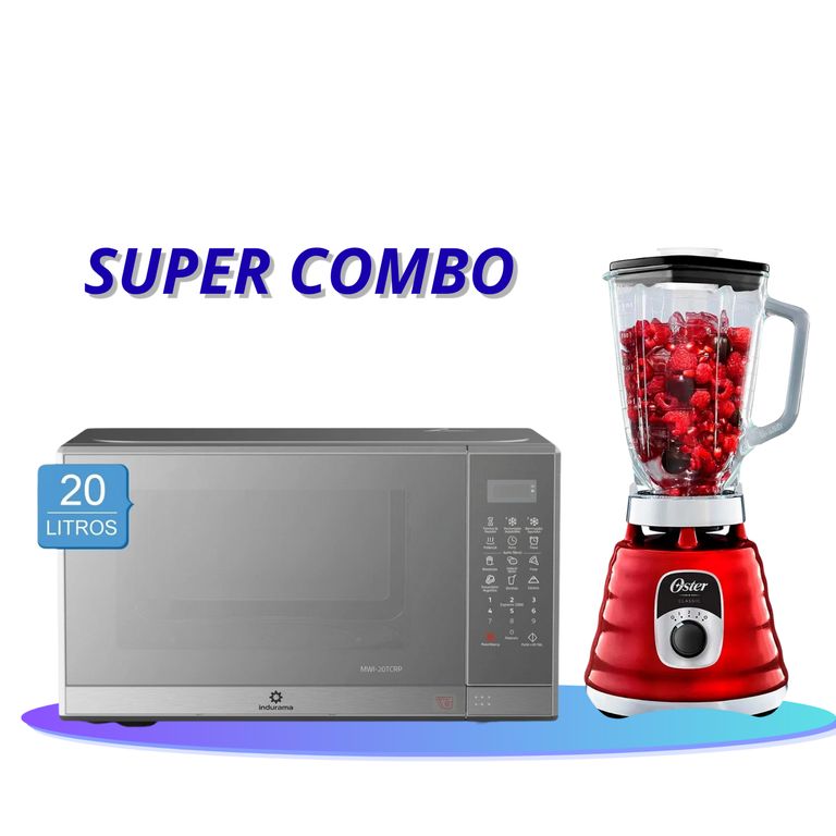 Horno microondas 20lt MWI 20TCRP + Licuadora Oster 3 Velocidades 1.25L Roja