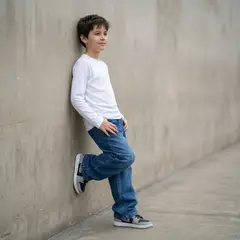 LE PETIT COMPANY - Jean Baggy Niño Azul Corte Wide Leg Denim Clásico ANG Kidz