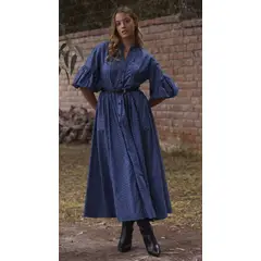 NITA MAITE - Vestido Vento Azul Floreado