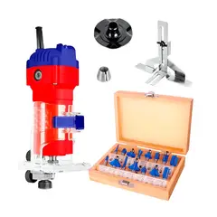 EMTOP - RUTEADORA FRESADORA 600W + SET FRESAS X15 CARPINTERIA