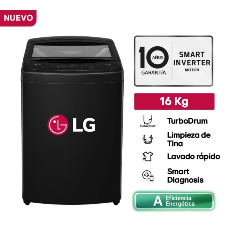Lavadora 16KgTurboDrum WT160BVTB Onyx Negro