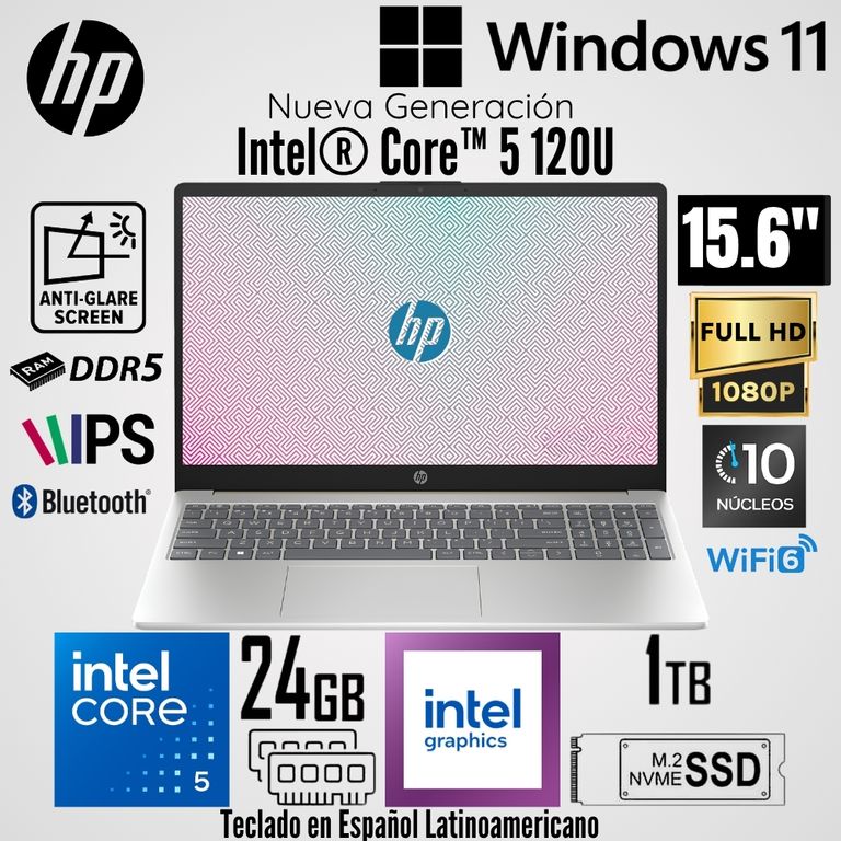 Laptop 15-FD0362LA Intel Core 5 120U 24GB RAM 1TB SSD 15.6" FHD - Dorado Cálido