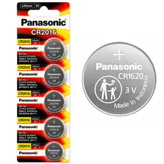 PANASONIC - Batería CR2016 3V Tipo Moneda Blister 5 Unidades Original