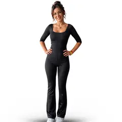 WAKE IT - Enterizo Deportivo Femenino Bootcut Espalda Abierta