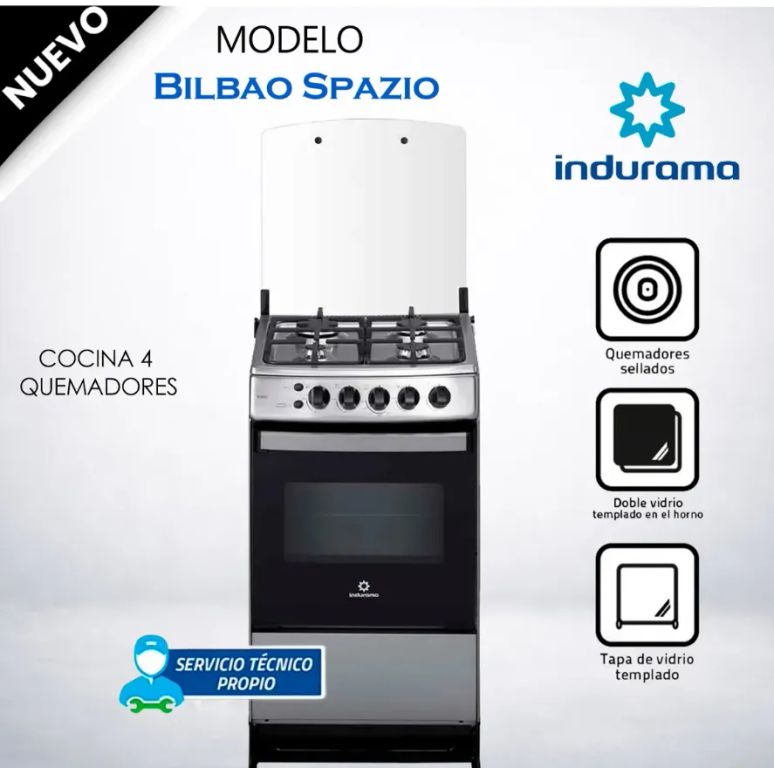 COCINA A GAS 4 HORNILLAS BILBAO SPAZIO Plus Croma