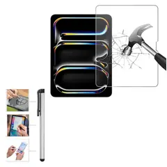 CASE - Mica de Vidrio para iPad Pro 13 M5 2025 A3360 A3361 Cristal HD 9H + Lápiz Táctil