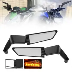 GENERICO - ESPEJO ALERON NAKED PARA MOTOCICLETA CON LUCES DIRECCIONAL