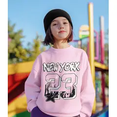 GENERICO - Poleras niña franelado rosado New York