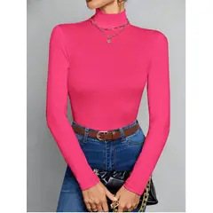 GENERICO - Polo manga larga fucsia